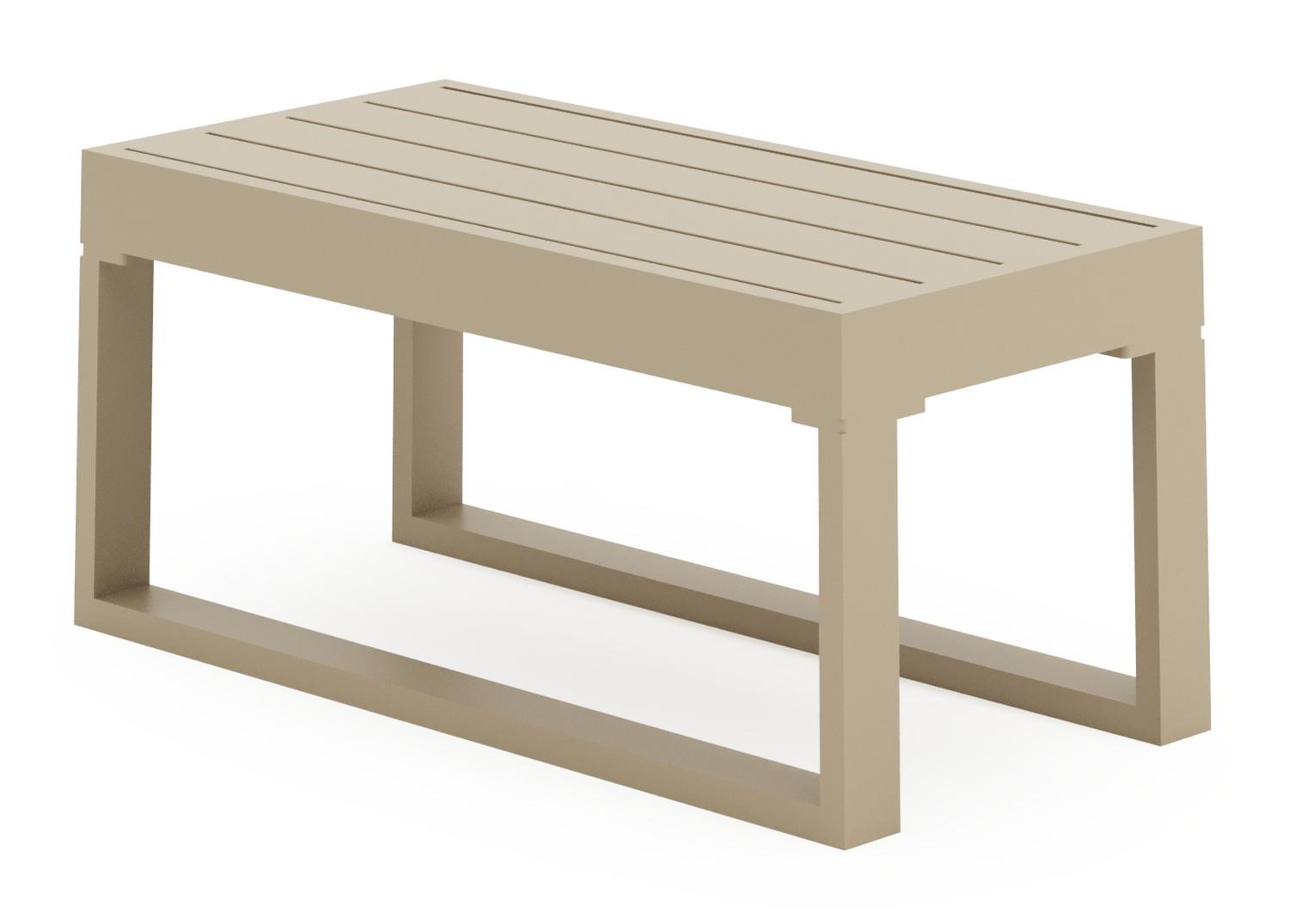 Caldela bijzettafel in beige aluminium - L 70 x B 35 x H 31 cm