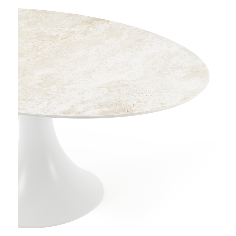 Fano tuintafel ovaal in wit aluminium en volkeramiek Rapolano L 180 x B 110 cm