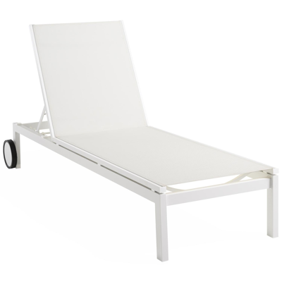 Caravelle verstelbaar ligbed in wit aluminium met wit textilene