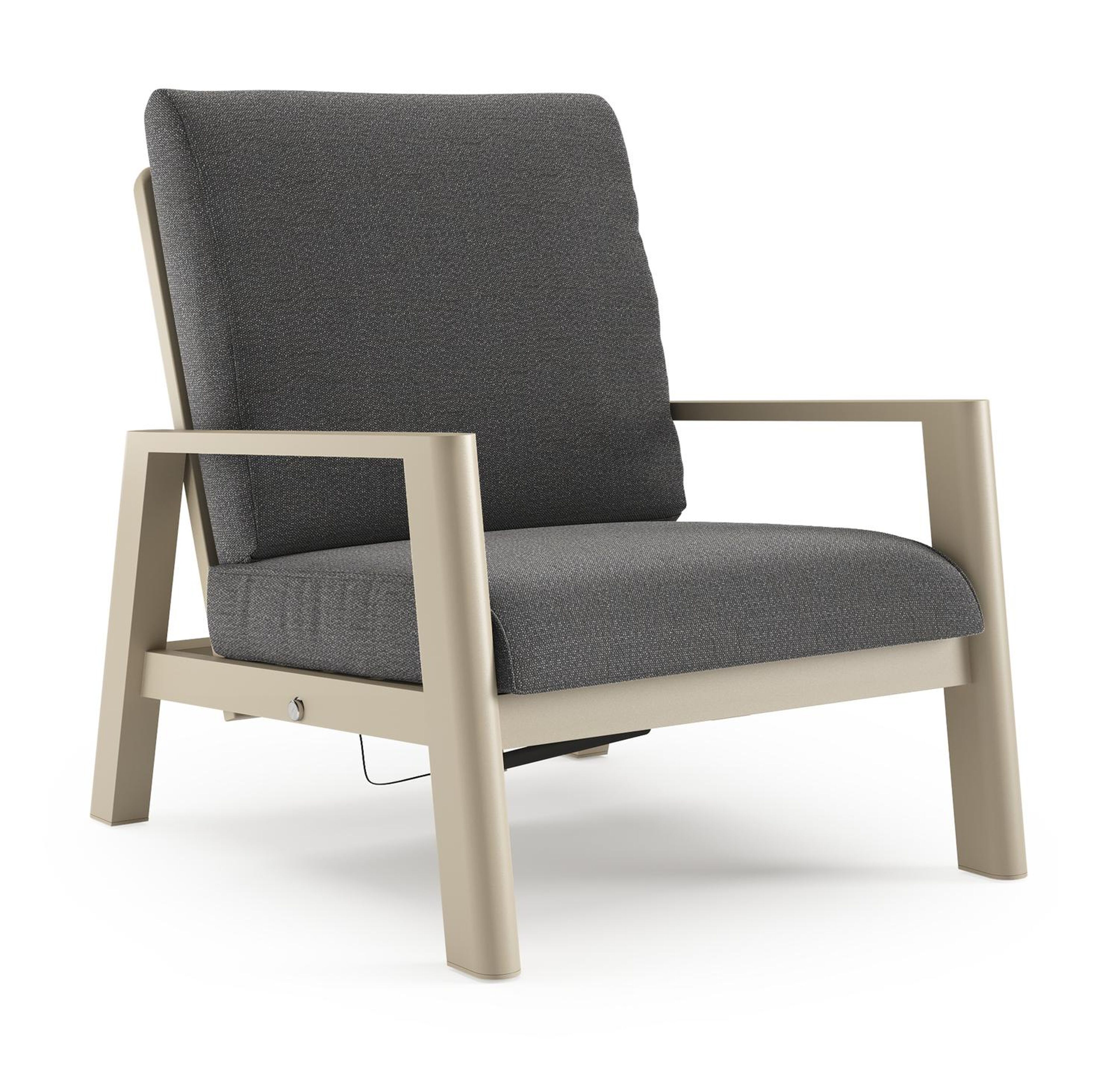 Cirello loungestoel 1-zit in beige aluminium met savane tornado all weather sunbrella® luxe kussen