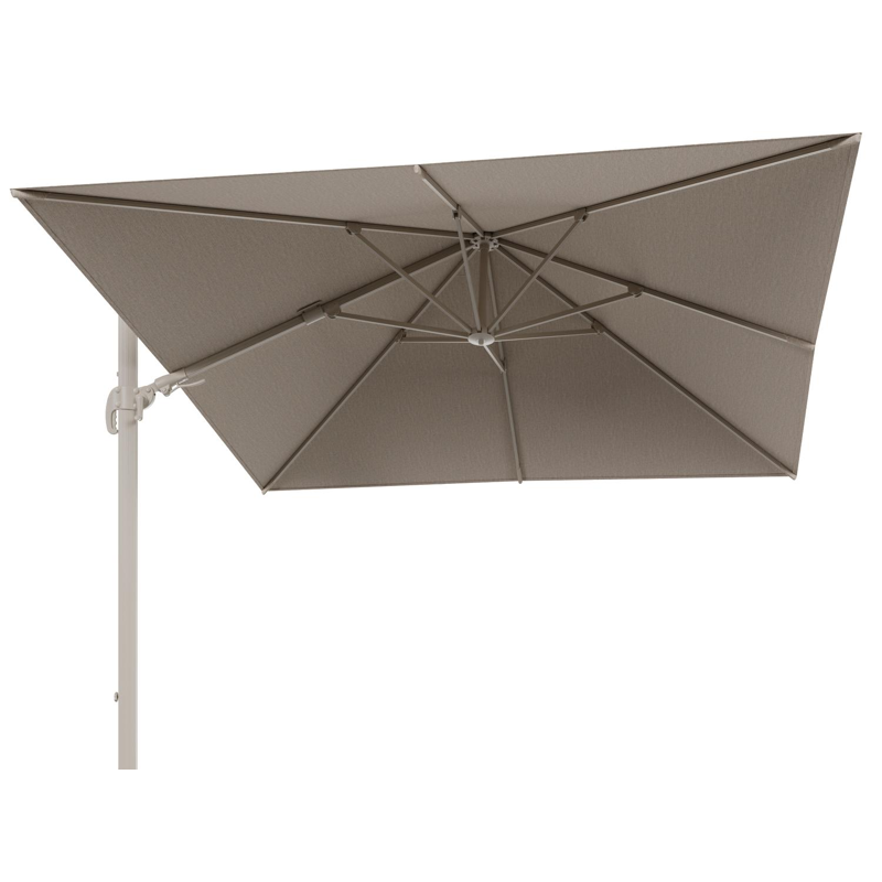 Parasol pedant Avola avec fonction tilt en aluminium beige avec toile de parasol en weather+ softtouch rustic - Lg.1 300 x Lg.2 300 cm (sans pied de parasol)