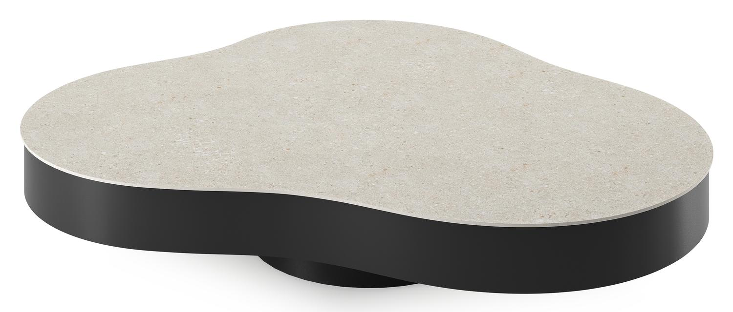 Lomano loungetafel cloud in zwart aluminium en volkeramiek Shilin - L 131 x B 108 x H 25 cm