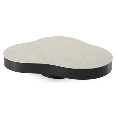 Table de basse Lomano cloud en aluminium noir et céramique pleine Shilin - Lg. 131 x Lrg. 108 x Haut. 25 cm