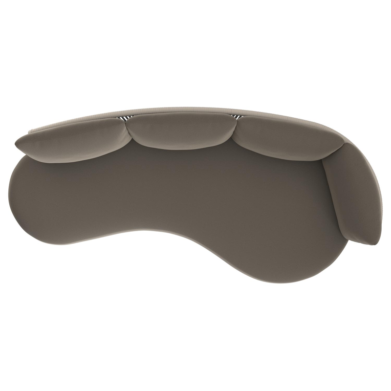 Lomano loungebank in beige aluminium en beige verticaal geweven luxe vlakke rope met natte carbon beige all weather sunbrella® luxe kussen