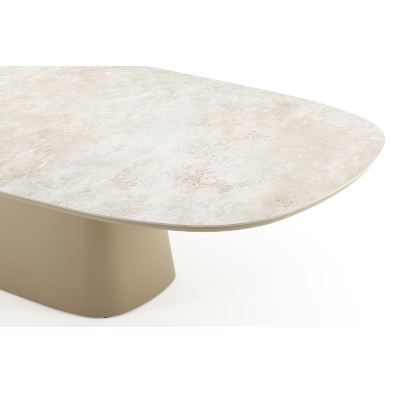 Amico tuintafel bombo xl in beige aluminium en volkeramiek Rapolano - L 320 x B 148 x H 73.5 cm