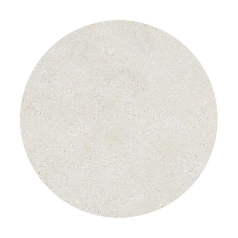 Table de jardin Cesano ronde en aluminium blanc et céramique pleine shilin - Diam. 148 x Haut. 75 cm
