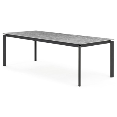 Cirello tuintafel in zwart aluminium en volkeramiek mar del plata - L 240 x B 100 x H 75 cm