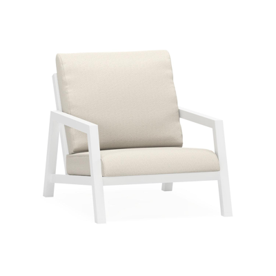 Zen'so loungestoel 1-zit in wit aluminium met lopi marble all weather sunbrella® luxe kussen