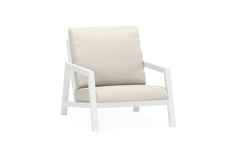 Zen'so loungestoel 1-zit in wit aluminium met lopi marble all weather sunbrella® luxe kussen