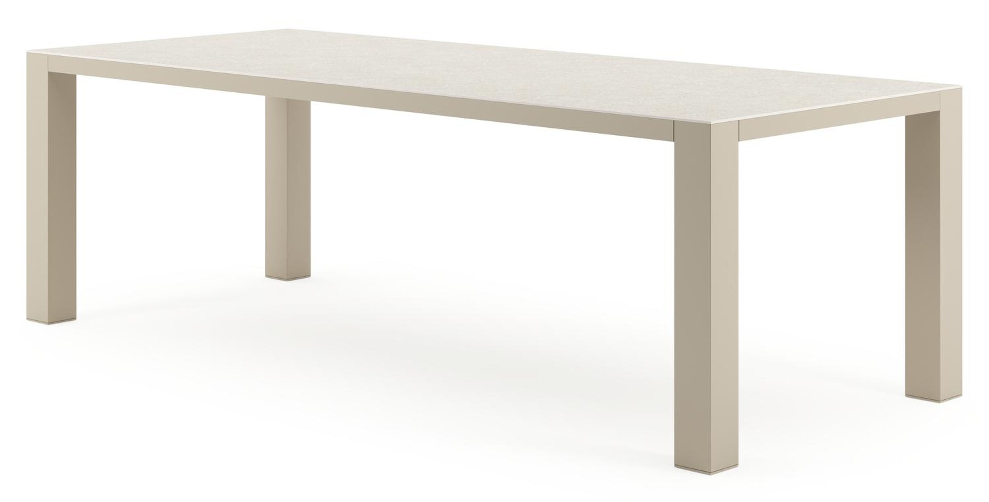 Nano tuintafel rechthoekig in beige aluminium en volkeramiek Shilin L 240 x B 100 x H 75 cm