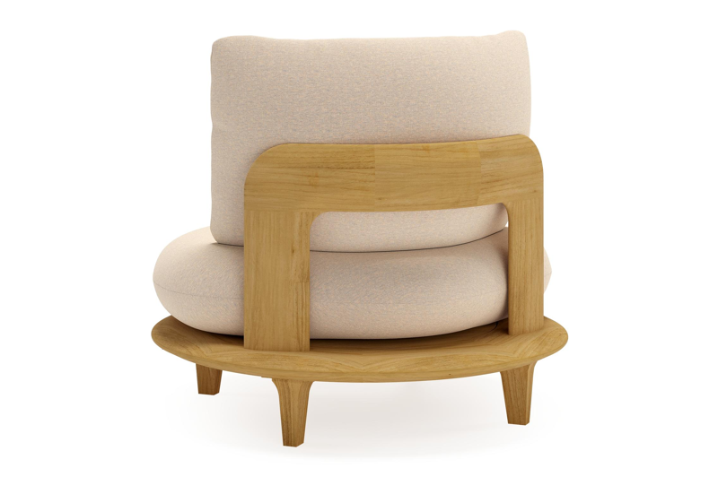 Fauteuil de jardin Bomero en teck et coussins en all weather sunbrella® luxe heritage papyrus