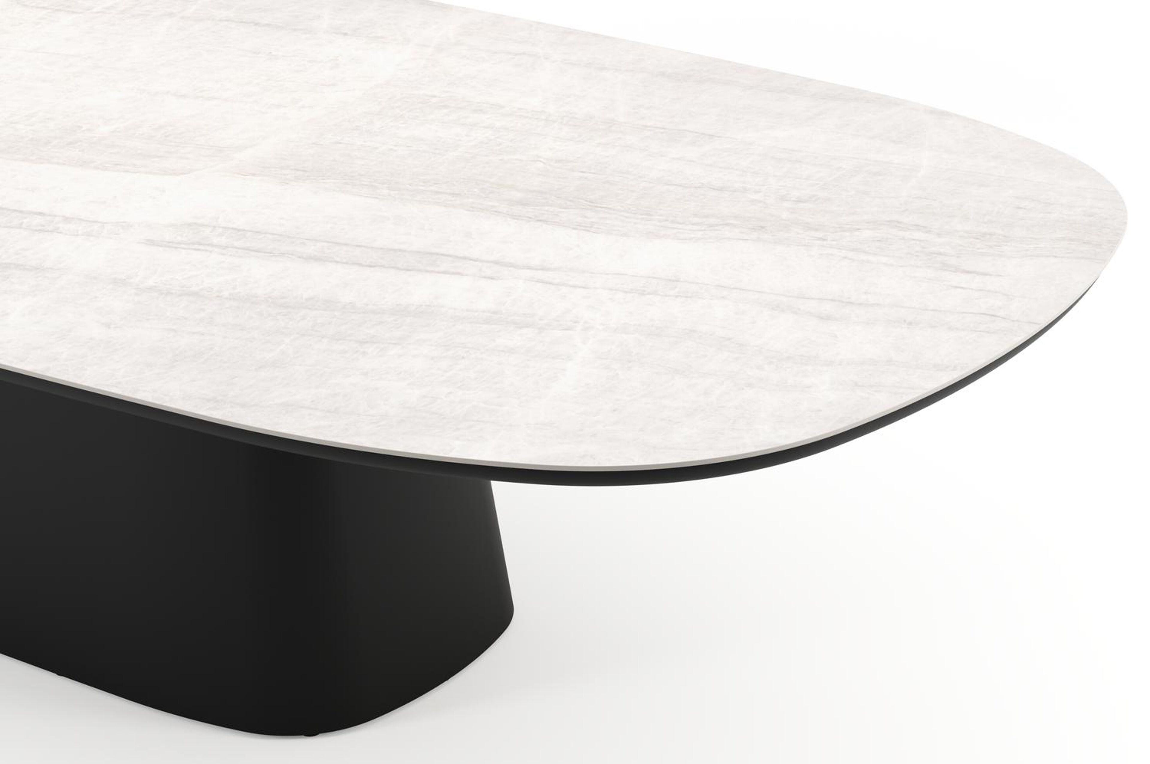 Table de jardin Amico bombo xl en aluminium noir et céramique pleine Taj Mahal - Lg. 320 x Lrg. 148 x Haut. 73.5 cm