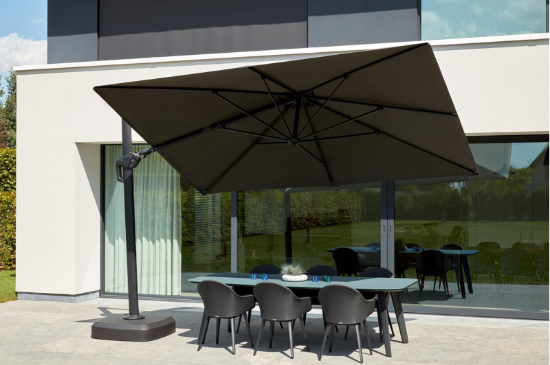 Minore parasolvoet zwart kunststof van 250 kg met wielen