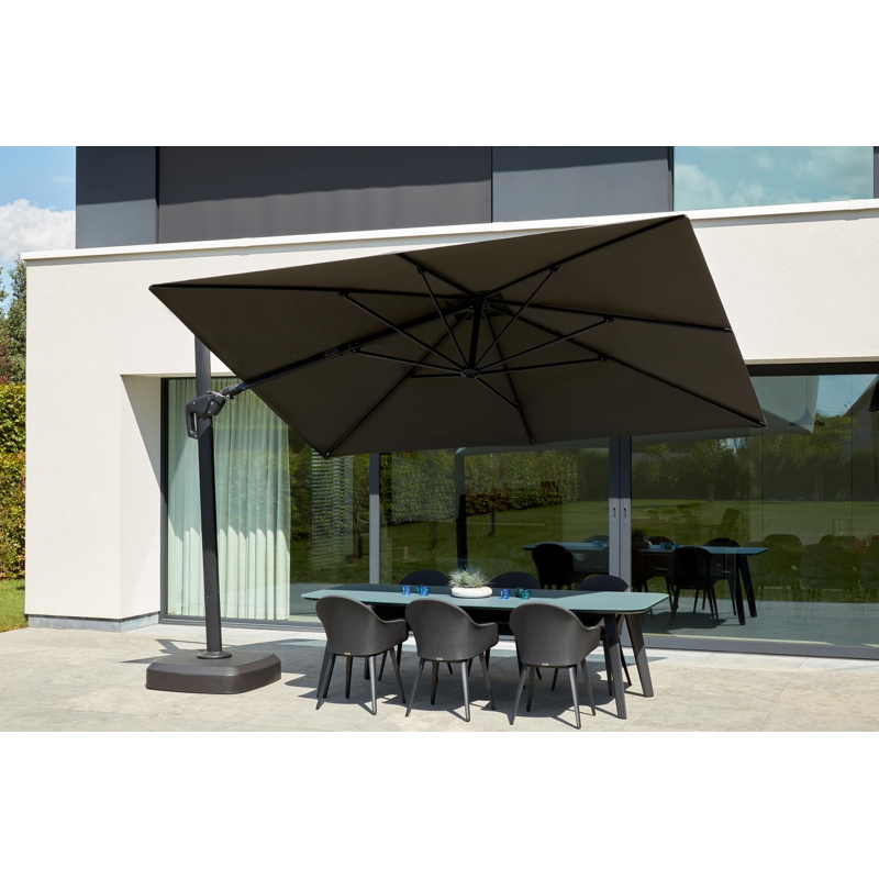 Minore parasolvoet zwart kunststof van 250 kg met wielen