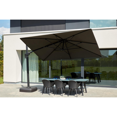 Pied de parasol Minore en matière synthétique noir de 250 kg avec des roulettes