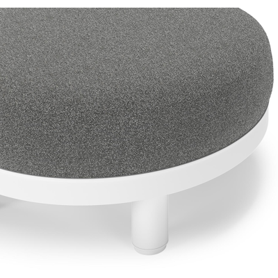 Donato lounge poef in wit aluminium met All Weather Cosytica Catania Black kussen