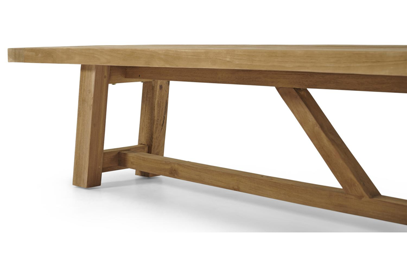 Beauville bank gerecycleerd in teak voor 6 tot 8 personen - B 330 x D 40 x H 45 cm