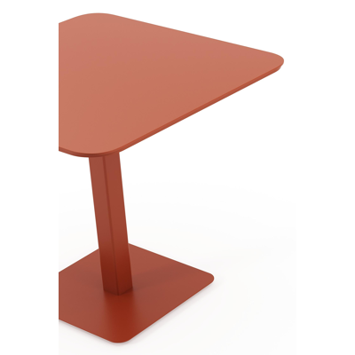 Fano kantelbare tuintafel in roestbruin aluminium - L 80 x B 80 x H 73 cm