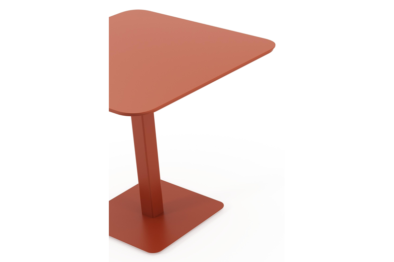 Fano kantelbare tuintafel in roestbruin aluminium - L 80 x B 80 x H 73 cm