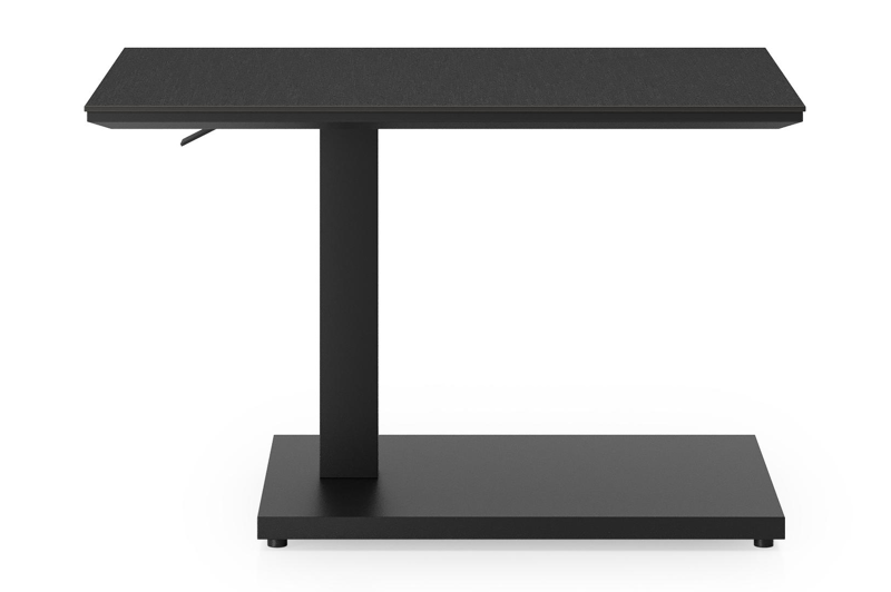 Cirello Pop up bijzettafel in zwart aluminium en nero black volkeramiek - L 70 x B 50 x H 66 cm