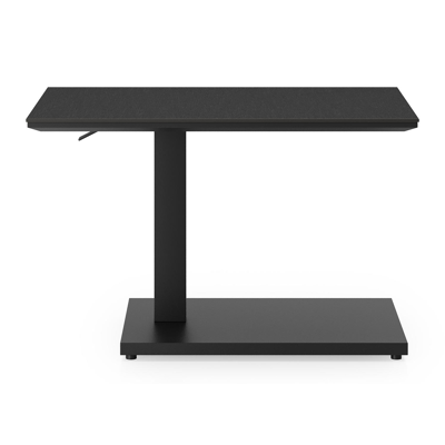 Cirello Pop up bijzettafel in zwart aluminium en nero black volkeramiek - L 70 x B 50 x H 66 cm