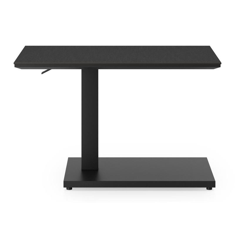 Cirello Pop up bijzettafel in zwart aluminium en nero black volkeramiek - L 70 x B 50 x H 66 cm