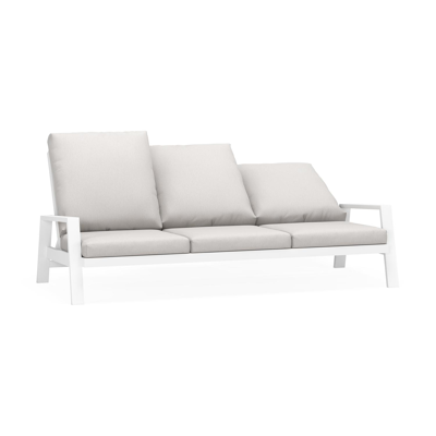 VENETO lounge 3-SEATER w/ADJ BACK alu WHITE+ AW SUNBRELLA PREMIUM