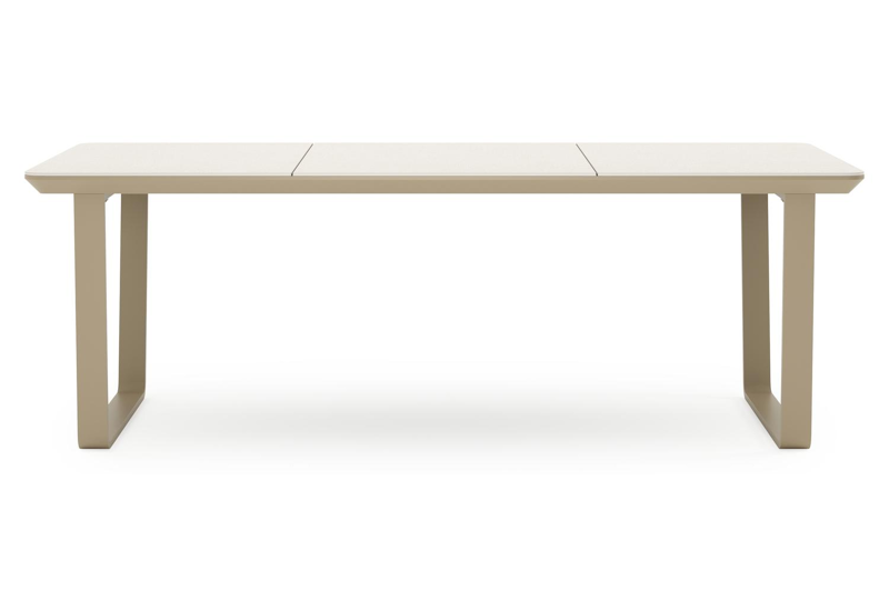 Alora tuintafel in beige aluminium en sintered stone beige - L 220 x B 100 x H 74 cm