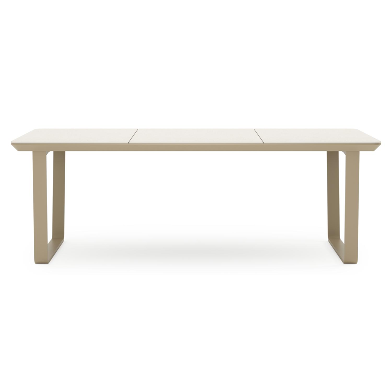 Alora tuintafel in beige aluminium en sintered stone beige - L 220 x B 100 x H 74 cm