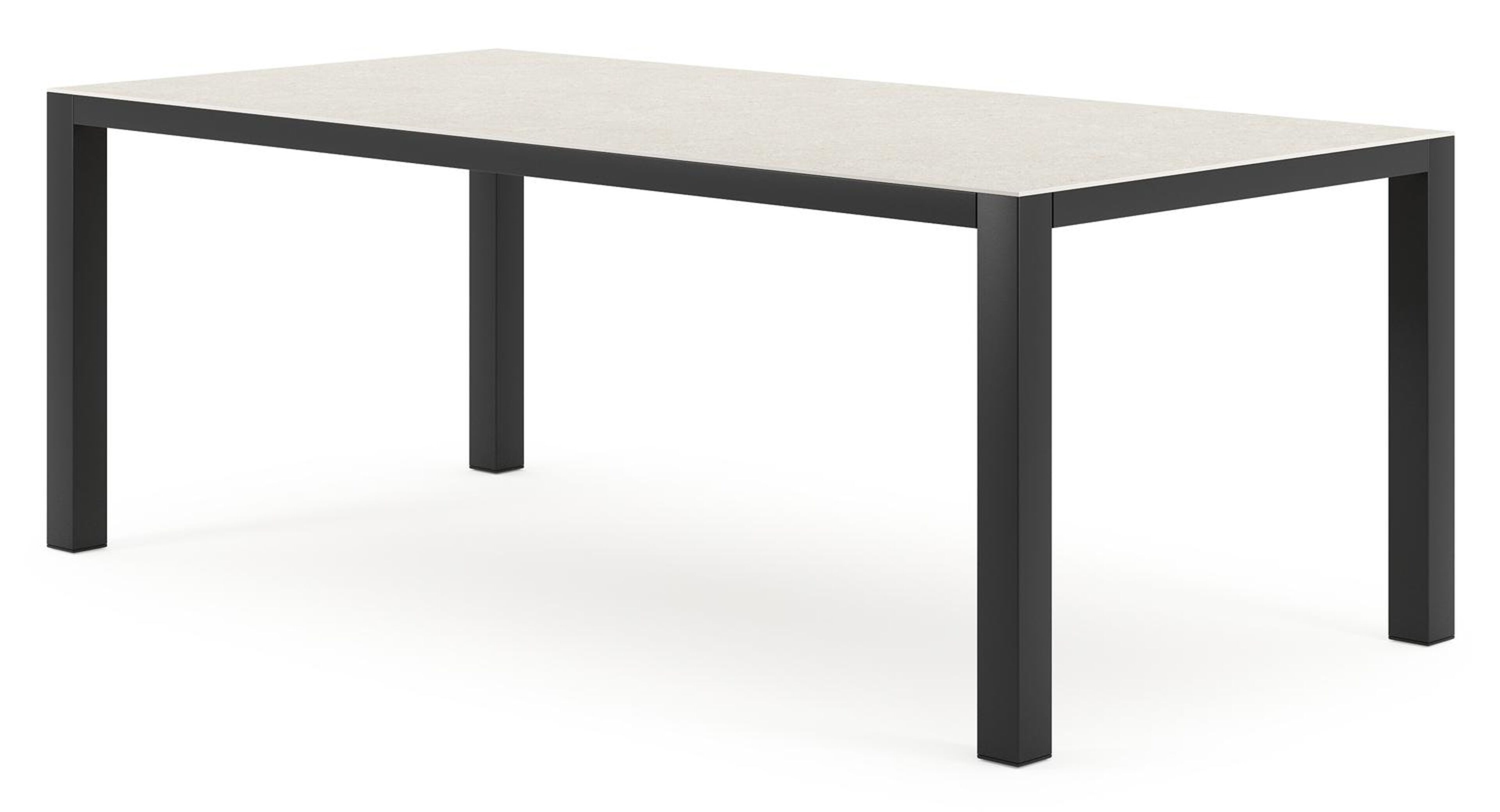 Como tuintafel in zwart aluminium en volkeramiek shilin - L 200 x B 100 x H 75 cm