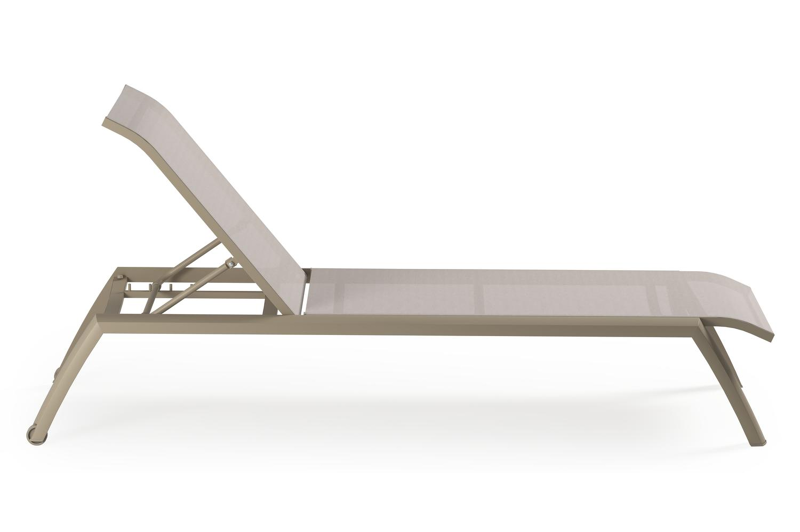 Bari verstelbaar ligbed in beige aluminium