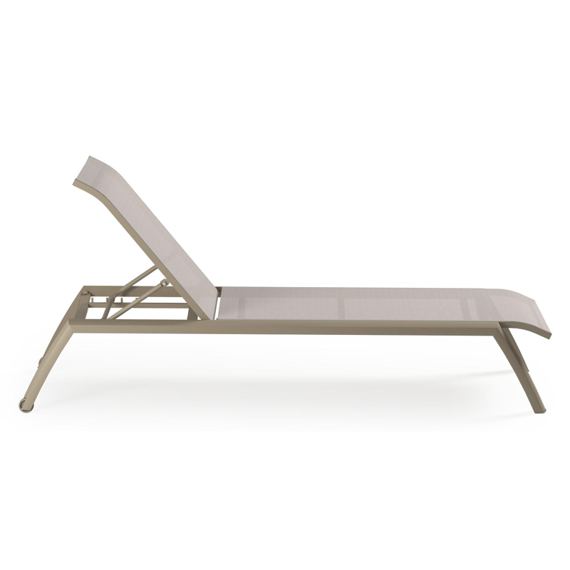 Set van 2 verstelbare Bari ligbedden in beige aluminium