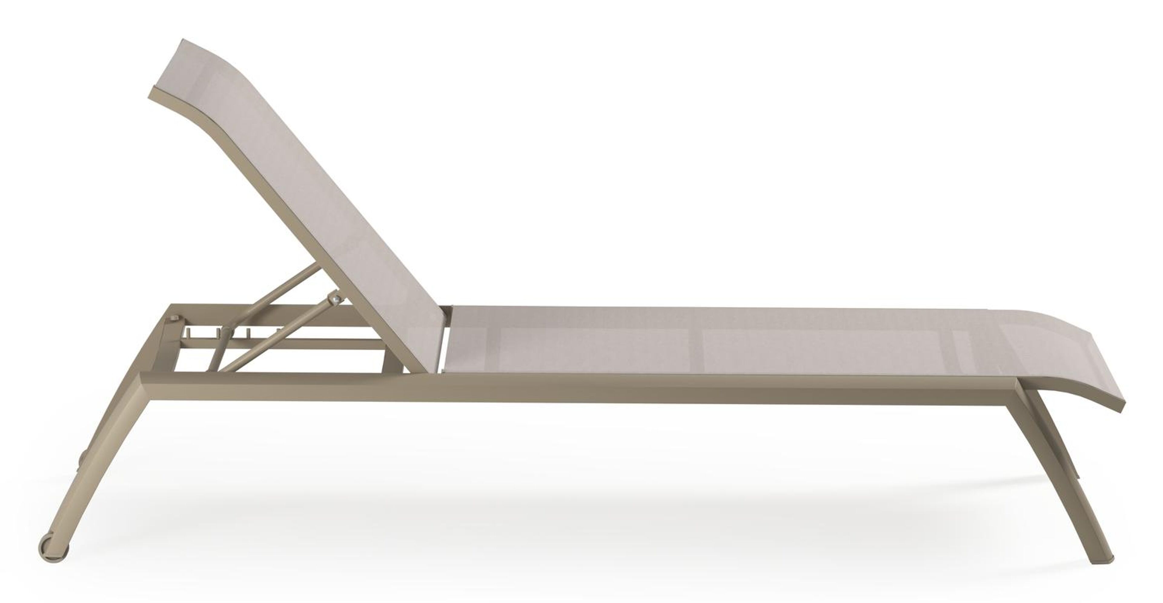 Bari verstelbaar ligbed in beige aluminium