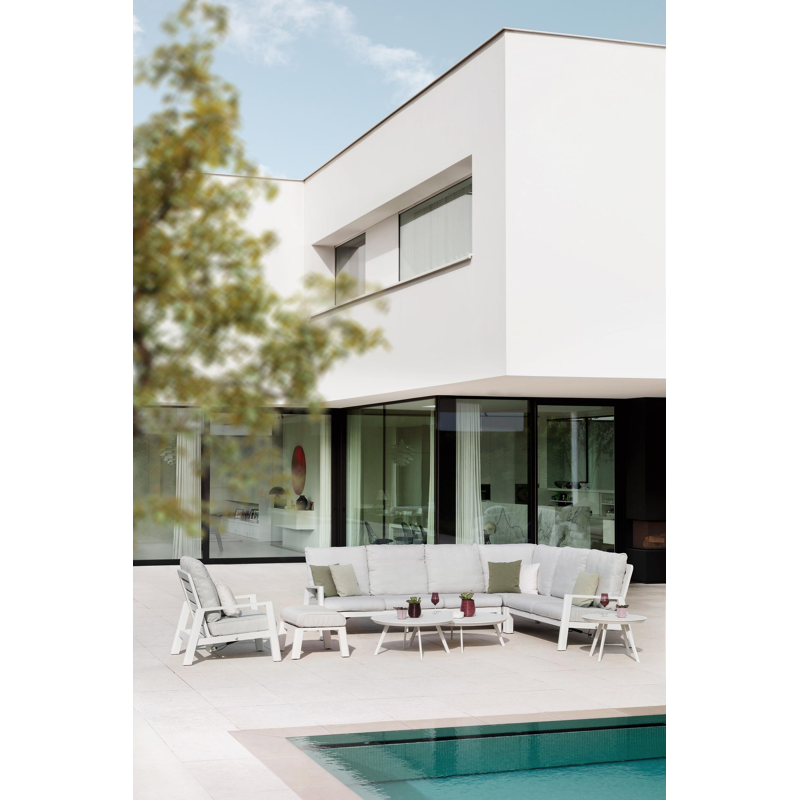 Cirello lounge 1-zit in wit aluminium