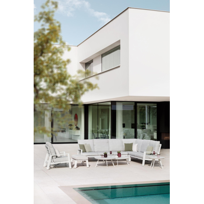 Cirello lounge 1-zit in wit aluminium