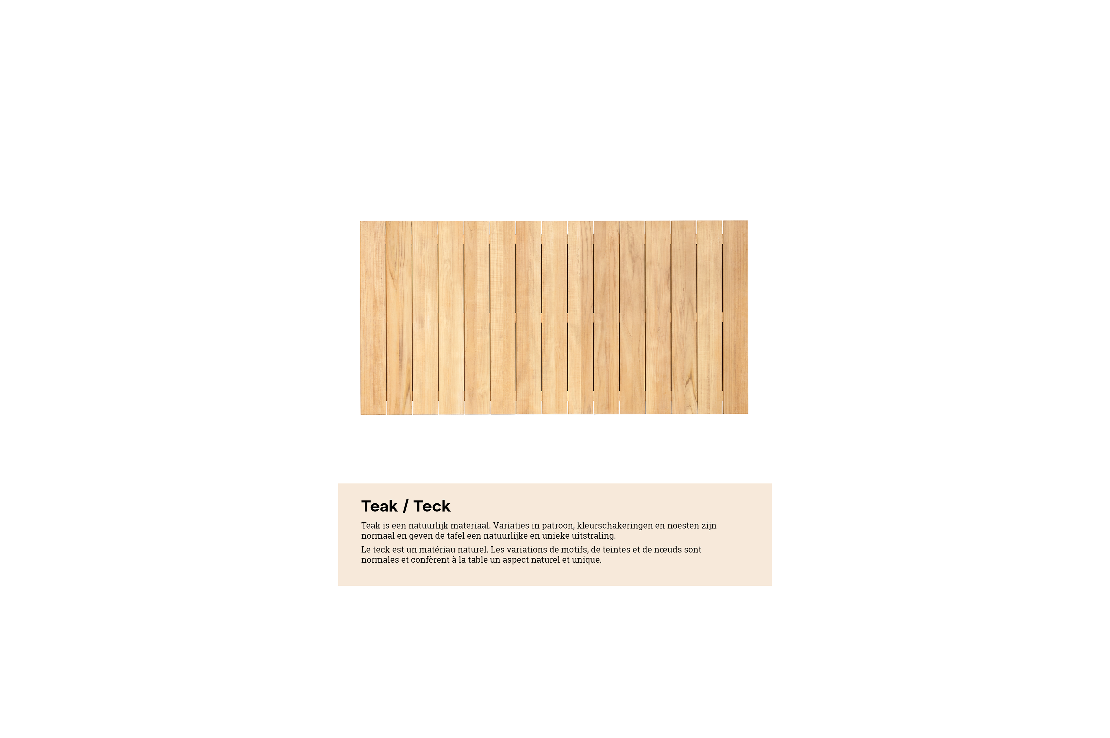 Nano tuintafel in zwart aluminium en teak - L 240 x B 148 x H 75 cm