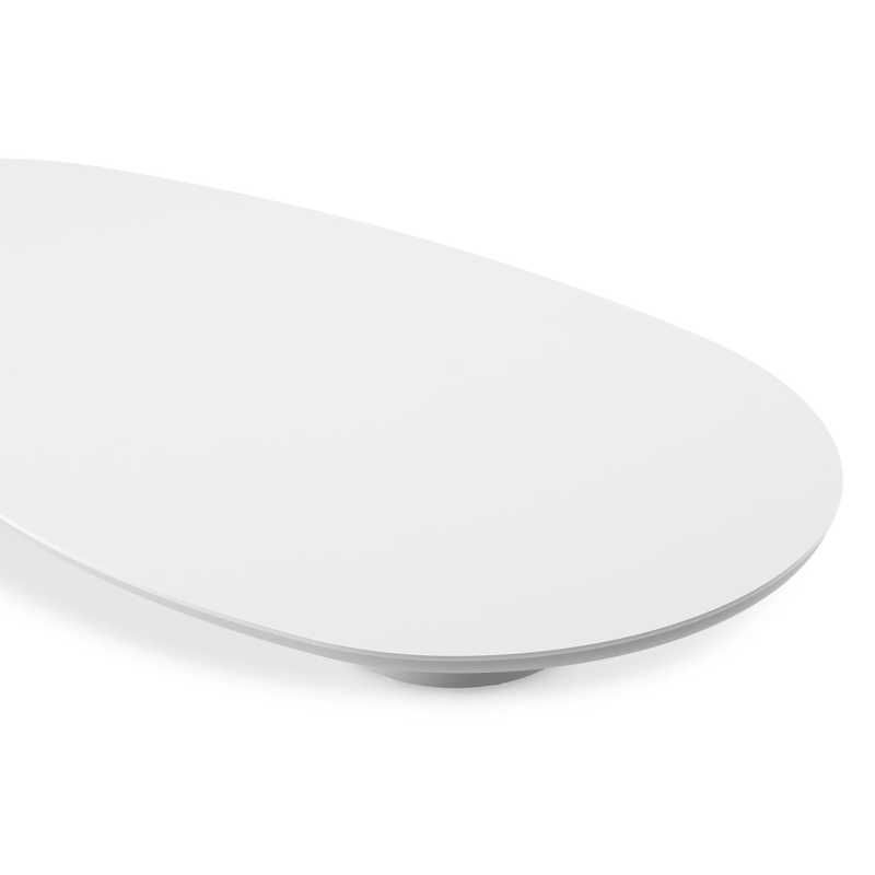Amico loungetafel organisch in wit aluminium en volkeramiek Arctic White - L 170 x B 91 x H 25 cm