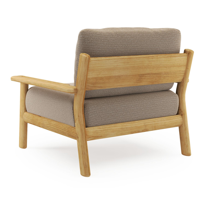 Amaro loungestoel in teak met firenze earth all weather solica kussen