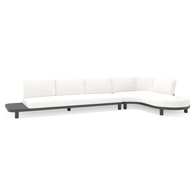 Donato loungehoek in zwart aluminium met all weather solica Soul Optik kussen