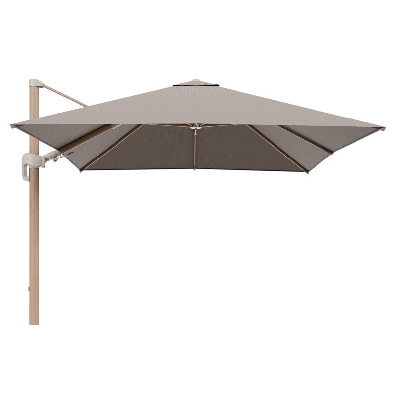 Rufina zweefparasol tiltfunctie in houtlook aluminium en parasoldoek in All Weather Solica Firenze Earth  - L1 300 x L2 300 cm (zonder voet) (zonder voet)