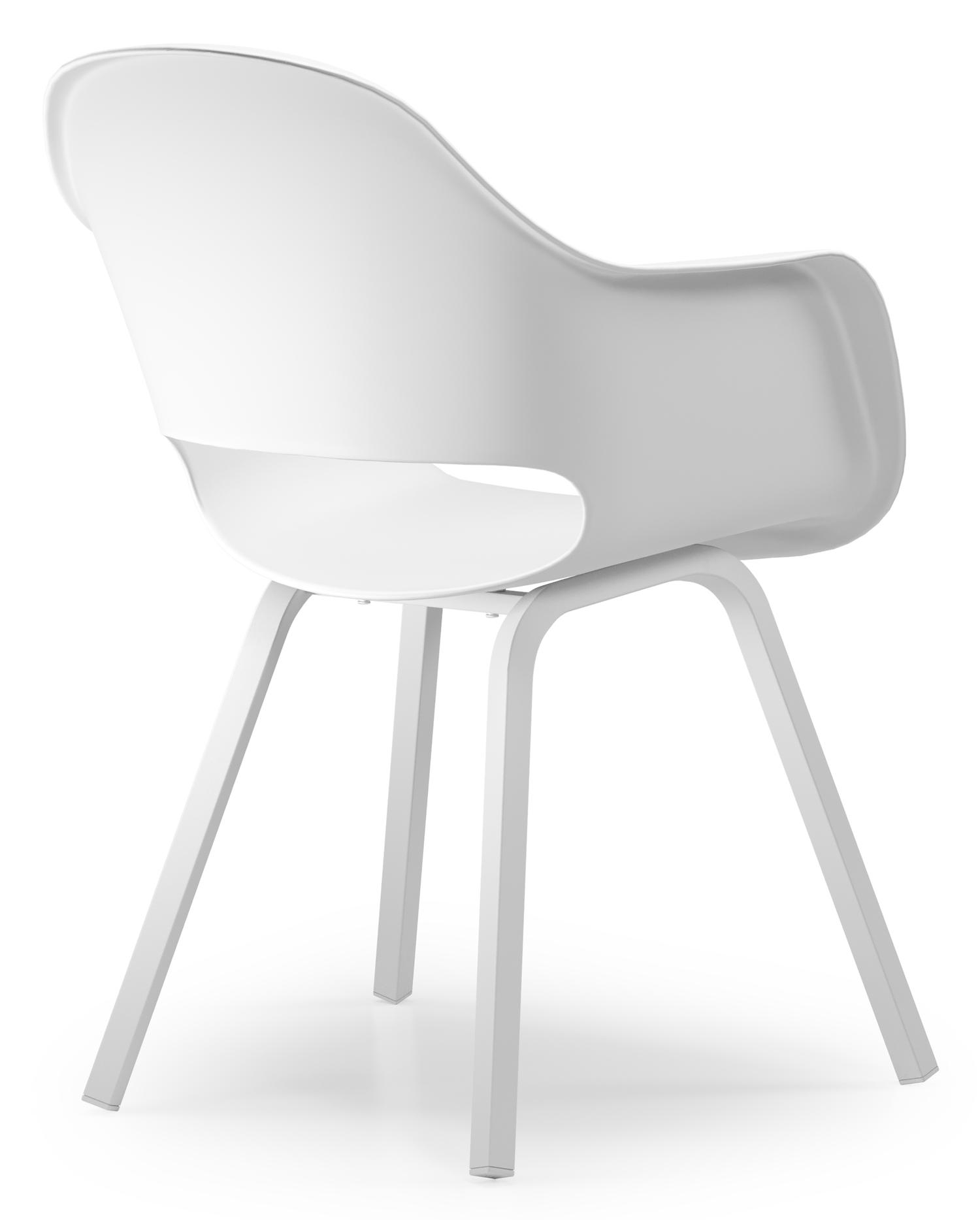 Artena tuinstoel in wit aluminium en wit kunststof