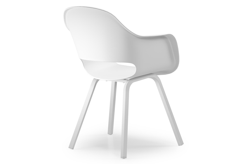 Artena tuinstoel in wit aluminium en wit kunststof