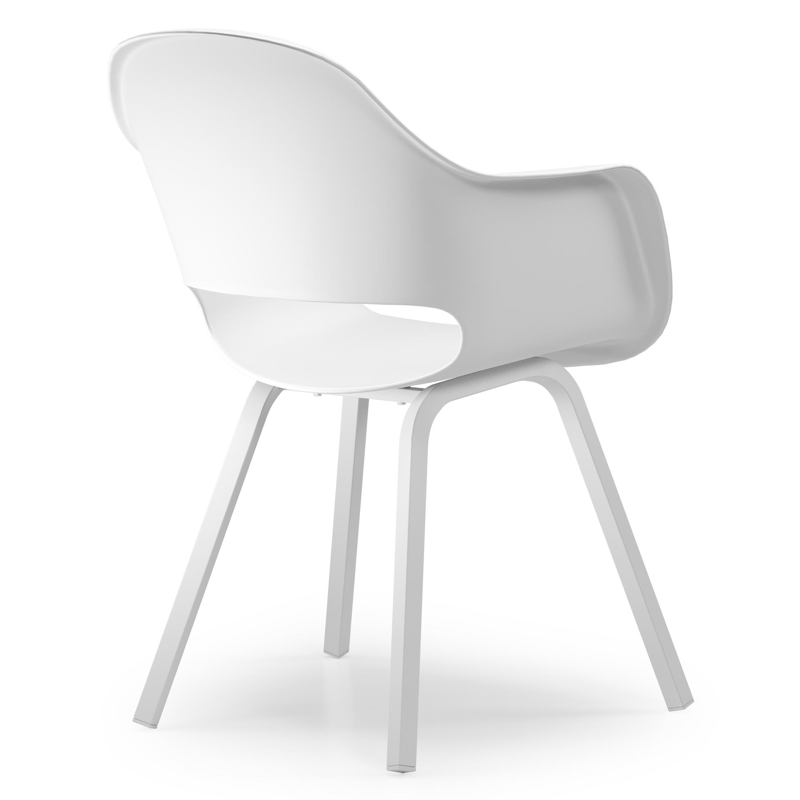 Varese tuinset in wit aluminium en naturel teak tafelblad met 10 Artena tuinstoelen