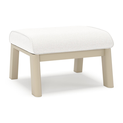Cirello poef in beige aluminium met soul optik all weather solica kussen