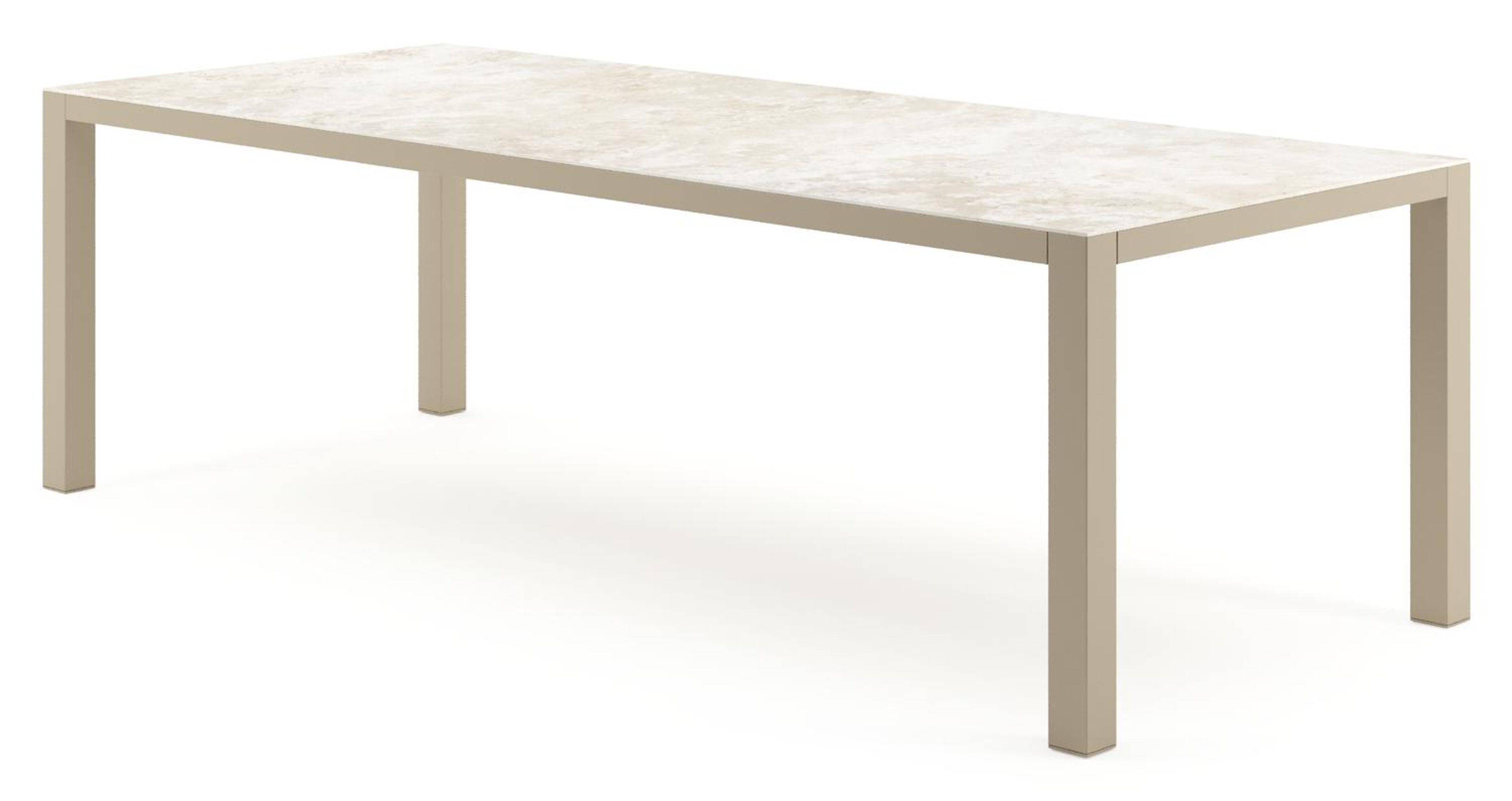 Como tuintafel rechthoekig in beige aluminium en volkeramiek Rapolano - L 240 x B 100 x H 73 cm