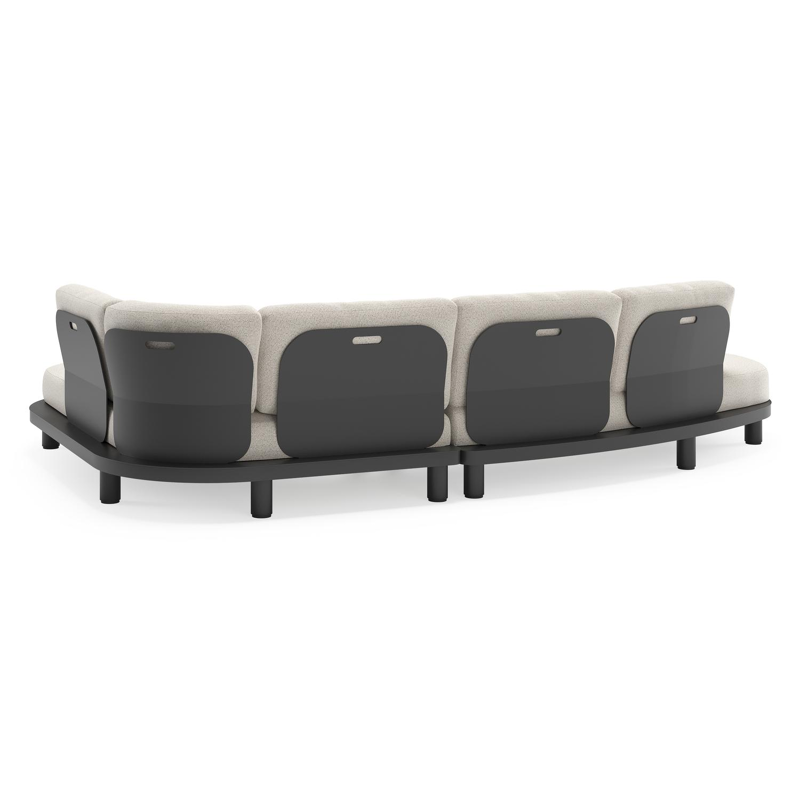 Donato loungehoek in zwart aluminium met all weather solica Firenze Natural kussen