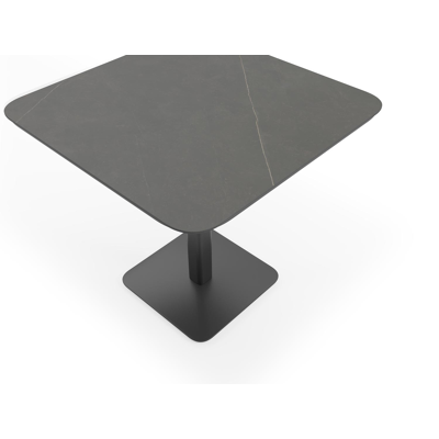 Fano (Piemonte) tuintafel in zwart aluminium en volkeramiek calatorao - L 80 x B 80 x H 73,5 cm