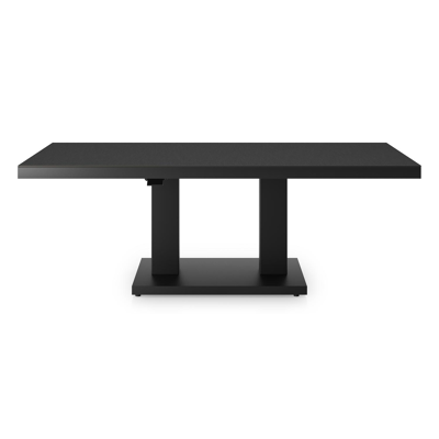 Cirello Pop up loungetafel in zwart aluminium en zwart volkeramiek - L 140 x B 80 x H 71,6 cm