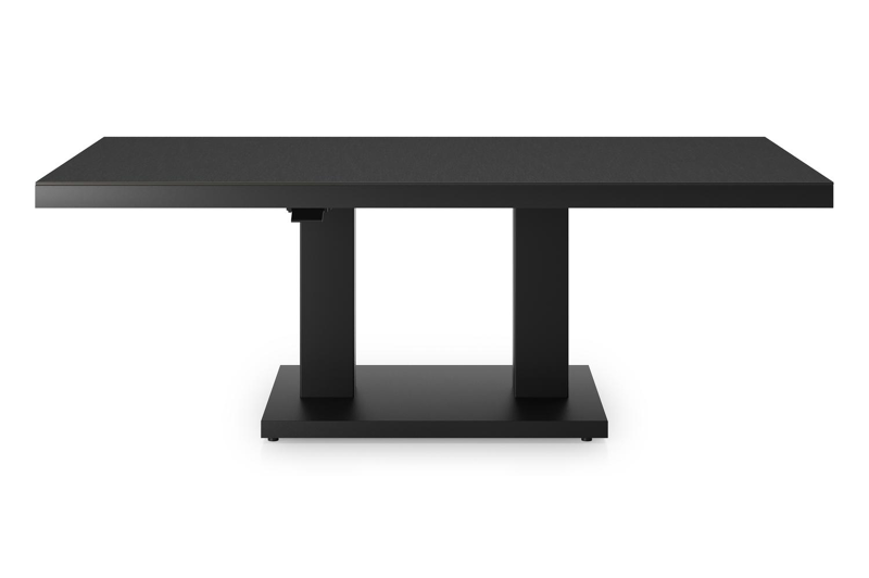 Cirello Pop up loungetafel in zwart aluminium en zwart volkeramiek - L 140 x B 80 x H 71,6 cm