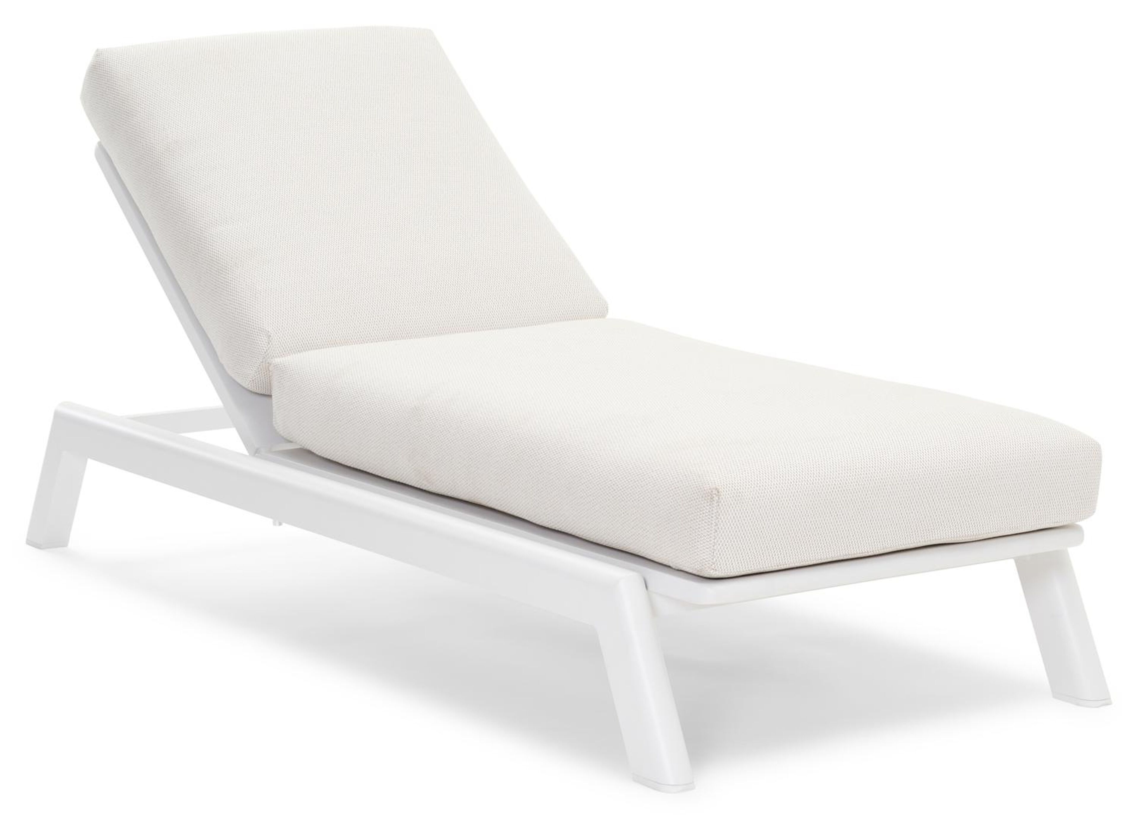 Cirello verstelbaar ligbed met pompsysteem in wit aluminium met lopi marble all weather sunbrella® luxe kussen